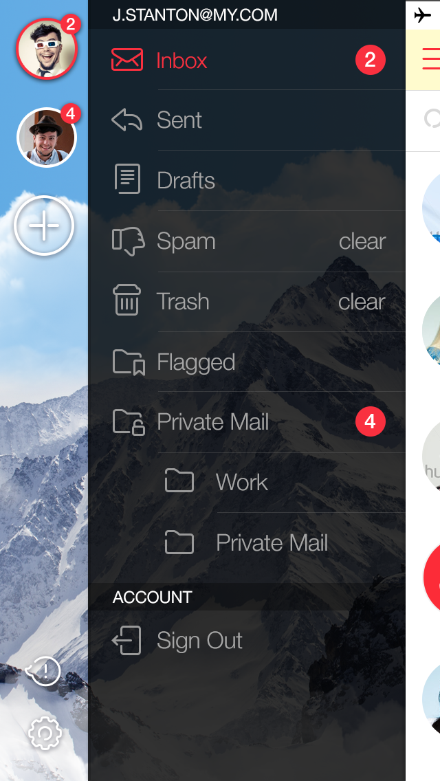 mymail app delete account